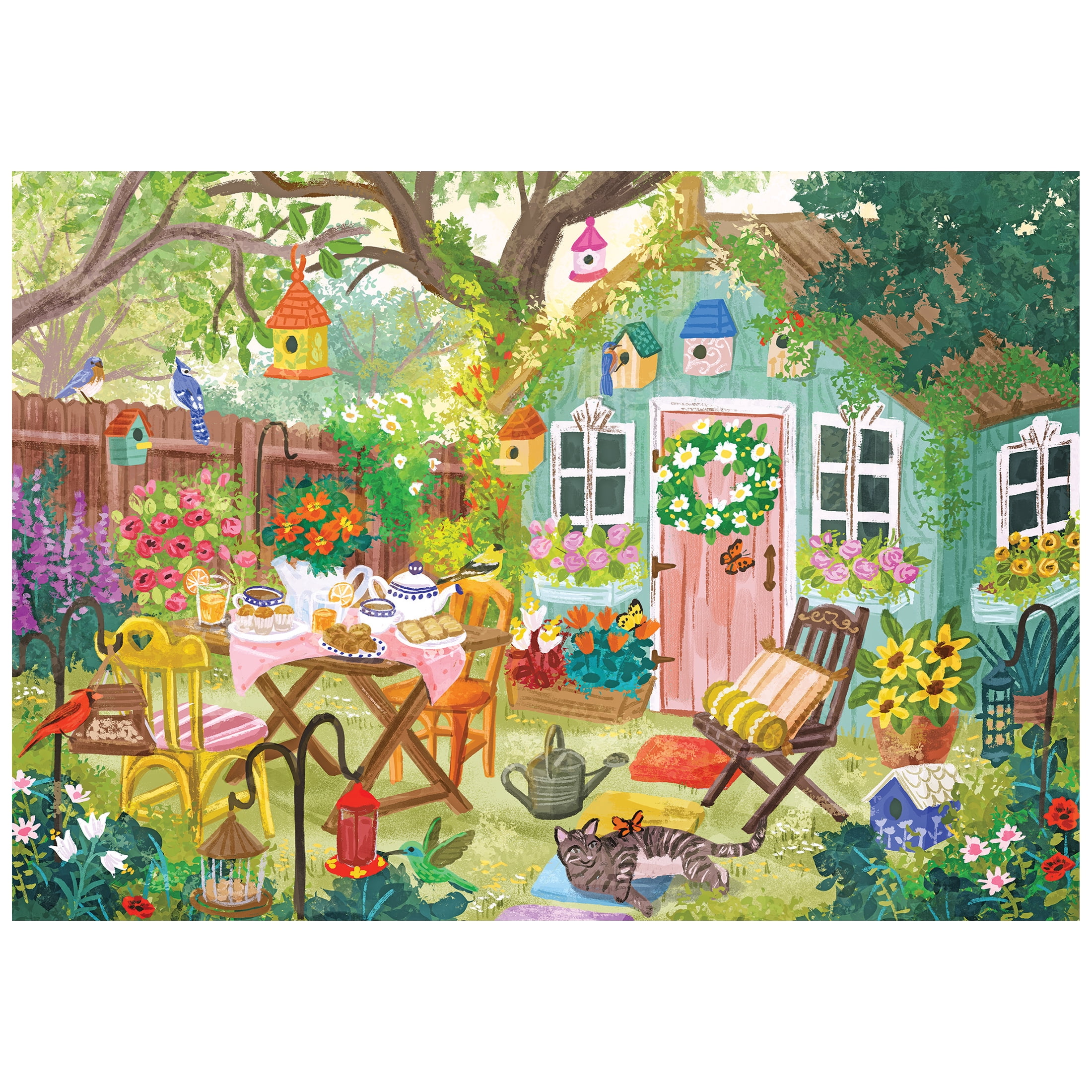 RoseArt - Colorluxe 500-Piece - Garden Birdhouse- Adult Interlocking Puzzle