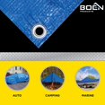 thumbnail image 3 of Multi-Purpose Large Tarp Waterproof Cover | Blue 40' x 40' 5 Mil Thick | Rip Proof Tarps | Thick Weave Material UV Resistant Great for Tarpaulin Canopy Tent Boat RV or Pool Cover, 3 of 5
