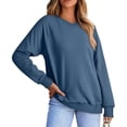 thumbnail image 2 of Meichang Chemise à Manches Longues pour Femmes Col en V Raglan Chandail Basique Ample Mode Printemps 2025, 2 of 5
