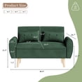 thumbnail image 3 of Sobaniilo 47" Small Modern Loveseat Sofa, Mid Century Linen Fabric 2-Seat Sofa Couch Tufted Love Seat with Back Cushions and Tapered Wood Legs for Living Room, Bedroom and Small Space (Green), 3 of 5