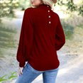 thumbnail image 4 of KIHOUT Spring Winter Womens Tops Blouse Long Sleeve High Collared T-shirts Solid Color Casual Loose Sweatshirt Tops, 4 of 7