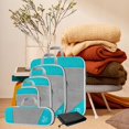thumbnail image 4 of jifeng 1Set Compression Packing Cubes Luggage Organizer Travel Keeping Organized Sky Sky Blue 6Pcs, 4 of 5