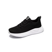 MAWCLOS Women Running Shoe Lace Up Sneakers Sport Comfort Athletic Shoes Gym Outdoor Trainers Black 5.5