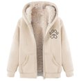 thumbnail image 2 of LOVZFMLL Jackets for Women's Fashionable Printed Fleece Hooded Sweatshirt Jacket, 2 of 4