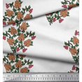 thumbnail image 2 of Soimoi Tissu Satin Modal Feuilles & Floral Imprimé 1 Yard 42 Pouces de Large, 2 of 3