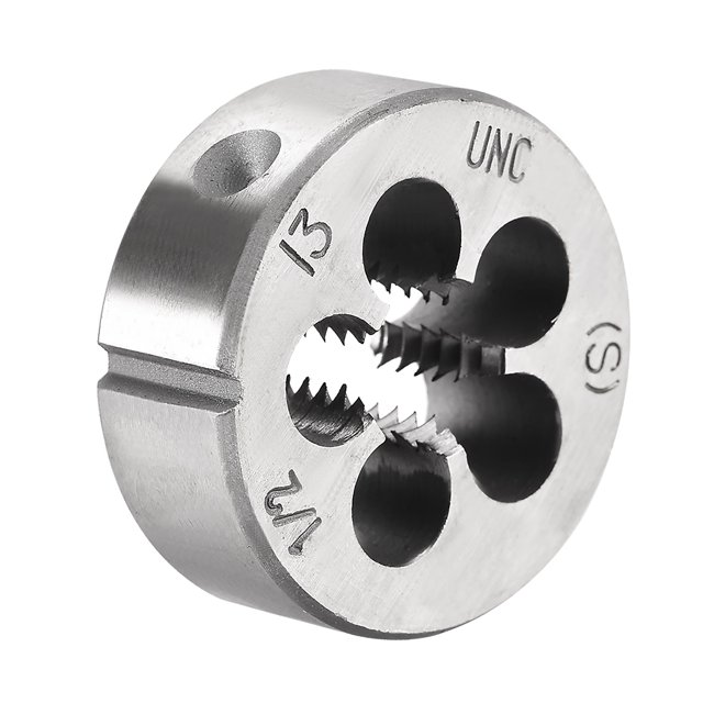 Unique Bargains 1/2-13 UNC Round Dies Machine Thread Dies, 1.5' OD Round Threading Dies Tool Steel, 6G Accuracy Class