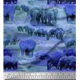 thumbnail image 1 of Soimoi Velvet Fabric tree & elephant Animal Decor Fabric Printed Yard 58 Inch Wide, 1 of 1