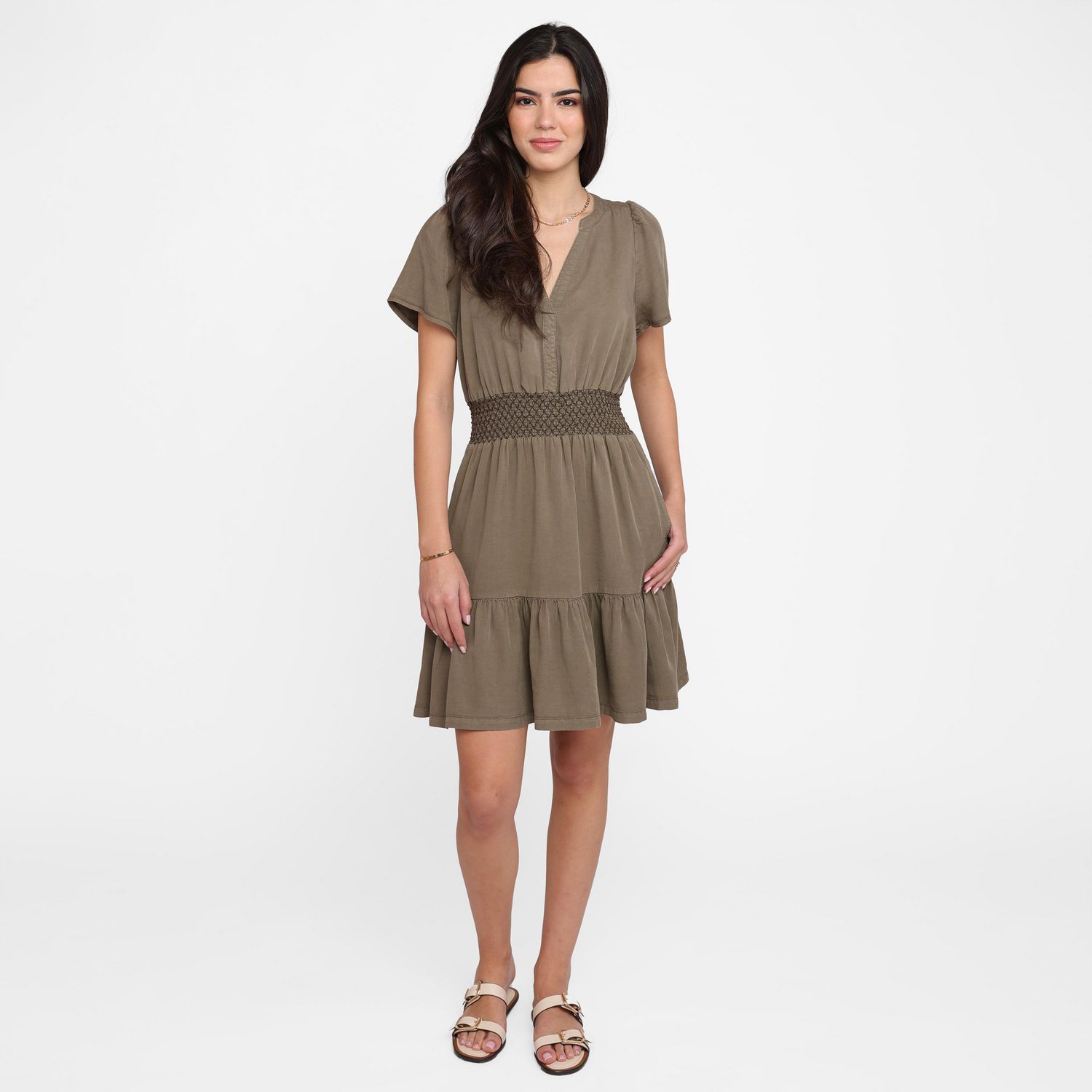Devoted Femmes, Robe smockée en Tencel