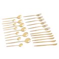 thumbnail image 1 of Gold Silverware Set, 24Pcs Modern Utensils Set Knife Fork Spoon Rustproof Stainless Steel Flatware Cutlery Set For Home Party Wedding Banquets, Kitchen Eating Utensils Tableware, 1 of 8
