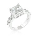 thumbnail image 1 of Precious Stars R07706R-C01-08 Precious Stars Bague de Fiançailles en Zircon Cubique Coupe Argentée, 1 of 4