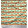 thumbnail image 1 of Soimoi Moss Georgette Fabric Spider Web & Pumpkin Halloween Print Sewing Fabric Yard 42 Inch Wide, 1 of 3