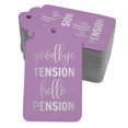 thumbnail image 1 of Inkdotpot Pack Of 50 Good Bye Tension Hello Pension Retirement Favor Paper Tags Craft Real Silver Foil Hang Tags, 1 of 6