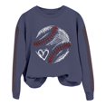 thumbnail image 4 of IMENGL Spring baseball print crew neck hooded sweatshirt long, Blue L, Size M-2XL, 4 of 4