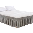 thumbnail image 1 of Agiferg Bed Skirt Wrap Around Elastic Ruffles Resistant with Adjustable Elastic Belt, 1 of 2