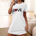 thumbnail image 2 of Chemises de Nuit pour Femmes Manches Courtes Chemises de Nuit pour Dormir Nuisette à Enfiler Douce Mignonne Imprimée Robe de Nuit Robes pour Femmes Tenue de Nuit Robe de Pyjama Blanc G, 2 of 5