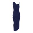 thumbnail image 4 of Women‘s Solid Color Sexy Sequin Slit Maxi Smocked One Shoulder Evening Dress, 4 of 6