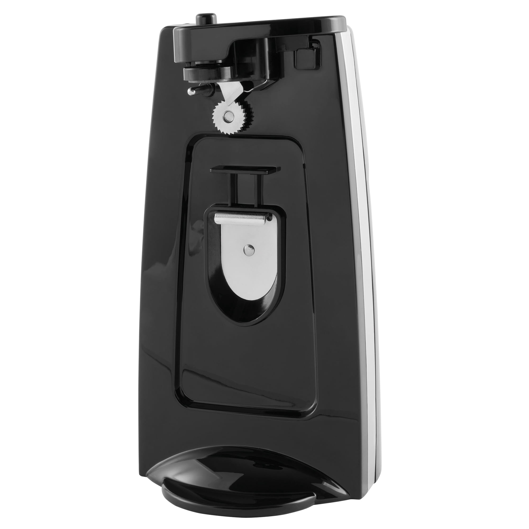 Mainstays ouvre-boîtes et aiguiseur de couteaux, ouvre-bouteilles avec levier de coupe amovible, avec lame en acier inoxydable, noir
