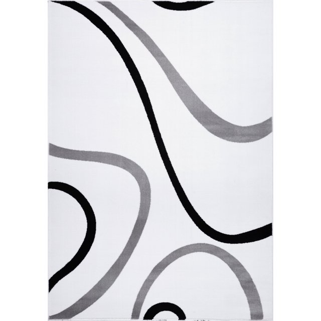 Modern Contemporary Spiral Pattern Straps Minimalistic Design Area Rug Carpet Tapis For Living Room Bedroom Grey White Blue 4x6 5x8 6x9 8x10 Feet