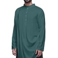 thumbnail image 4 of Atasi Kurta Long pour Hommes Col Mandarin Uni Drapé Vêtements, 4 of 7