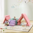 thumbnail image 4 of Gymax 8 Pcs Kids Play Couch Convertible Sectional Floor Sofa w/Removable Suede Cover, 4 of 10