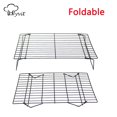 thumbnail image 1 of 2-Tier Stackable Cooling Racks with Folding Legs for Cooking and Baking Stainless Steel Oven & Dishwasher Safe Cooking Rack 15"x10" x3" in, 1 of 6