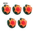 thumbnail image 3 of Maytalsory 5pcs Artificial Float Lotus Flowers Elegant Low Maintenance Realistic Appearance sunset red 1Set, 3 of 6