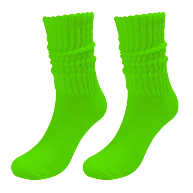 XIAQUJ Socks Solid Color Crew Socks Colorful Lightweight Cotton Socks Stockings Green One Size
