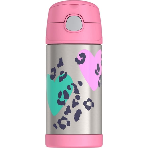 Thermos Funtainer 12 Oz Vacuum Insulated Straw Bottle, Leopard