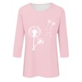 thumbnail image 4 of Plebaso Hauts pour Femmes Manches 3/4 Chemises Décontractées Imprimées Tunique à Col Ras du Cou Hauts Chandails Blouses pour Femmes, 4 of 4