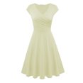 thumbnail image 2 of Robes pour Femmes 2024 Été Surdimensionnée Décontractée Couleur Décontractée Manches Courtes Col en V Robe Ample Rabais de 50 % Liquidation!, 2 of 3