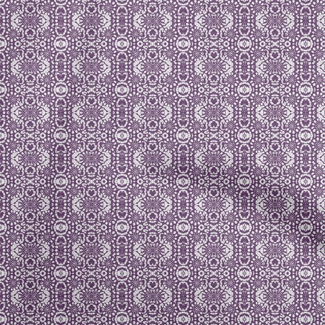 oneOone Georgette Viscose Purple Fabric Aian Batik Craft Projects Decor Fabric Printed By The Yard 42 Inch Wide