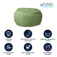 thumbnail image 4 of Oversized Solid Green Bean Bag Chair, 4 of 9