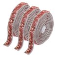 thumbnail image 1 of Unique Bargains 3 Pcs Strass en Résine Garniture 3 Yards Autocollants Rubans Diamant Rose Rouge Bandes de Strass Ruban, 1 of 7
