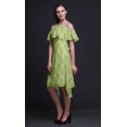 thumbnail image 2 of Bimba Green Bird Printed Womens Cold Shoulder Tunic Party Round Neck Shift Dress - XX-Large, 2 of 6