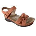thumbnail image 2 of Cameland Summer New Foreign Trade Large Size Wedge With Fish Mouth Solid Color Large Size One Line Buckle Beach Sandals, 2 of 5