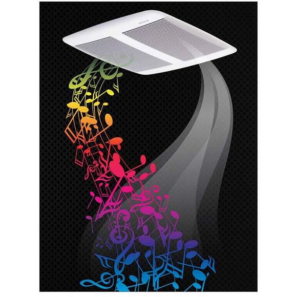 Sensonic Ventilation Fan With Bluetooth Speaker, 110 CFM, 1.0 Sones, White - SPK110