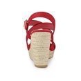 thumbnail image 2 of BLISSFUL STEP Chaussures pour Femmes Sandales Compensées Espadrilles à Bride Cheville Croisée Rouge 7, 2 of 7