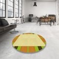 thumbnail image 4 of Ahgly Company Machine Washable Indoor Round Transitional Sedona Brown Area Rugs, 6' Round, 4 of 7