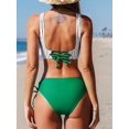 thumbnail image 2 of Women's Bikini Swimsuit Front Cross Lace Up Two Piece Bathing Suit, 2 of 6