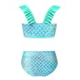 thumbnail image 2 of Miaeowve Toddler Baby Girls Mermaid Tankini Swimsuit Ruffle Flower Sleeve Swimwear Bathing Suits Green 12, 2 of 7