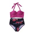 thumbnail image 2 of EYIIYE Women Flower Print Bikini Set High Waist Swimming Suits, 2 of 6