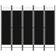 thumbnail image 1 of vidaXL 5-Panel Room Divider Black 200x180 cm, 1 of 4