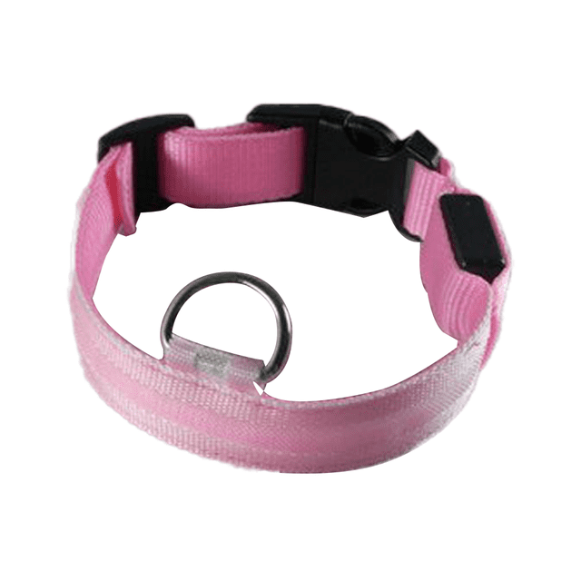 Nylon reflective LED dog collar, USB rechargeable light-emitting dog collar,