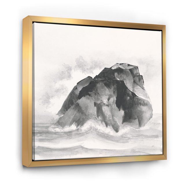 Solitary Rock - Lake House Framed Canvas