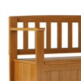 thumbnail image 4 of Simpli Home Brooklyn Solid Wood Entryway Storage Bench in Light Golden Brown, 4 of 8