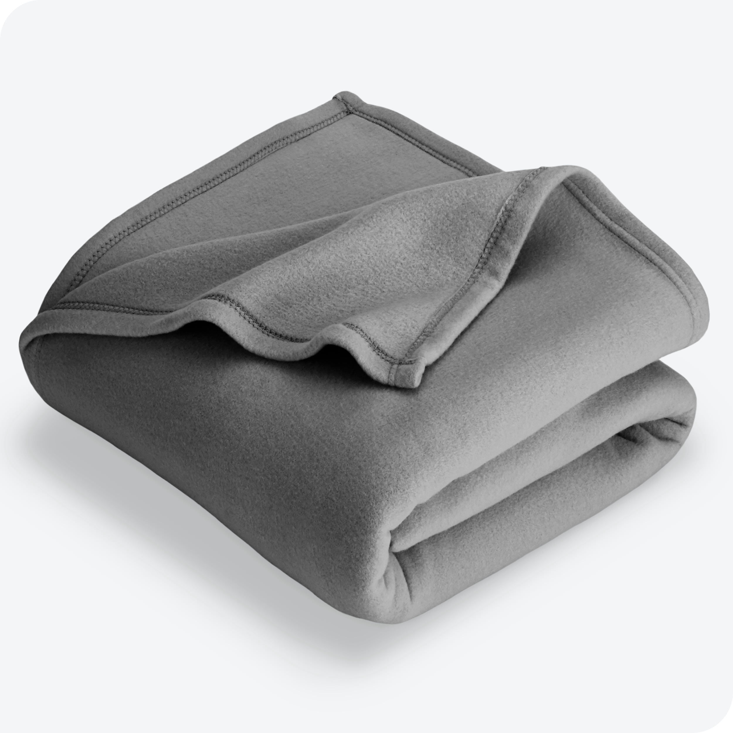 Bare Home Polar Fleece Bed Blanket - Lightweight - Premium Fleece - Double/Queen, Gray