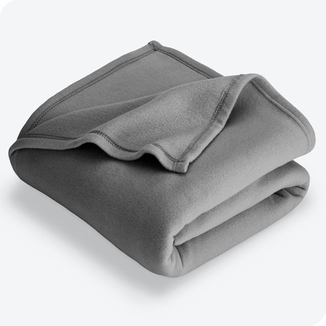 Bare Home Polar Fleece Bed Blanket - Lightweight - Premium Fleece - Double/Queen, Gray