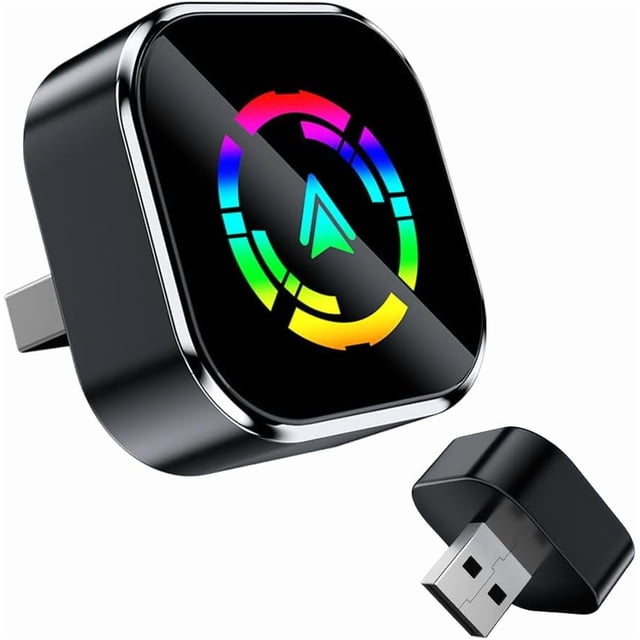 Wireless CarPlay Adapter pour iPhone Android, Mini USB 2 en 1 Bluetooth Amélioré Prêt à l'Emploi