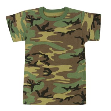 Rothco Kids T-Shirt, Woodland Camo, X-Large
