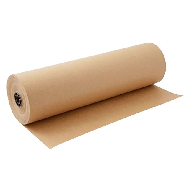 Kraft Paper Roll 30 Meters Brown made from natural recycled material, shown in a neat roll with a smooth surface. Ideal for packing, wrapping, crafting, postal use, shipping, and parcel protection. Measures approximately 30 meters in length and 30 cm (11.81 inches) in width. The traditional brown color offers a clean and versatile look, suitable for gift wrapping, kids' art projects, party decorations, and more.
